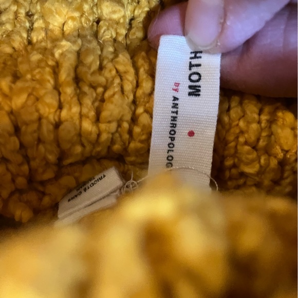 Anthropologie Moth Gold Yellow Oversized Turtleneck Sweater, Size Small - Picture 2 of 9